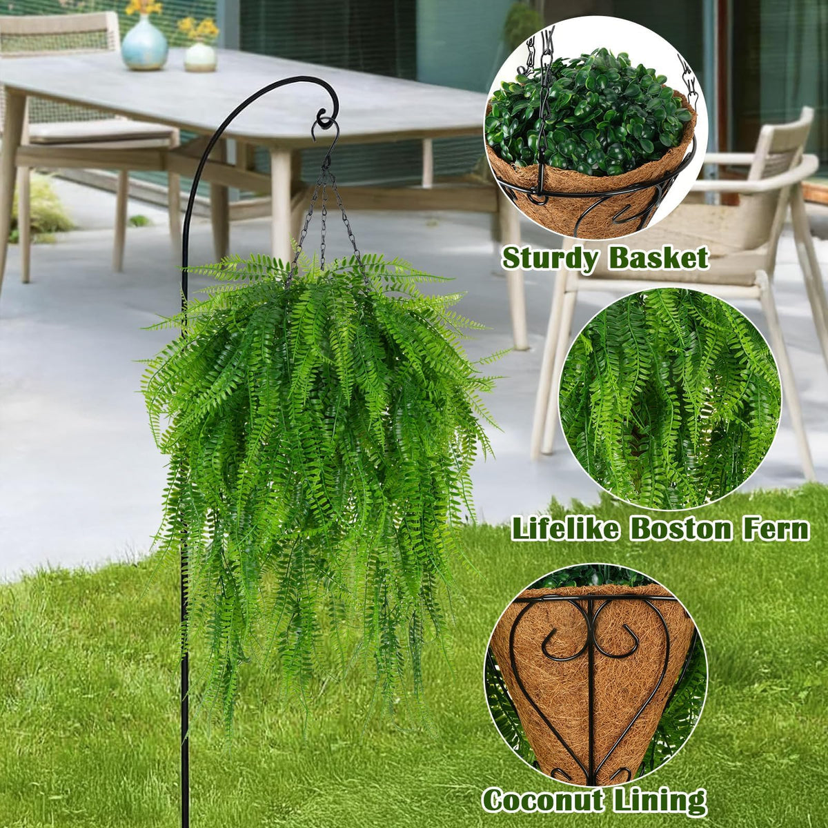 Fairblo faux Boston ferns brighten indoor spaces with easy maintenance