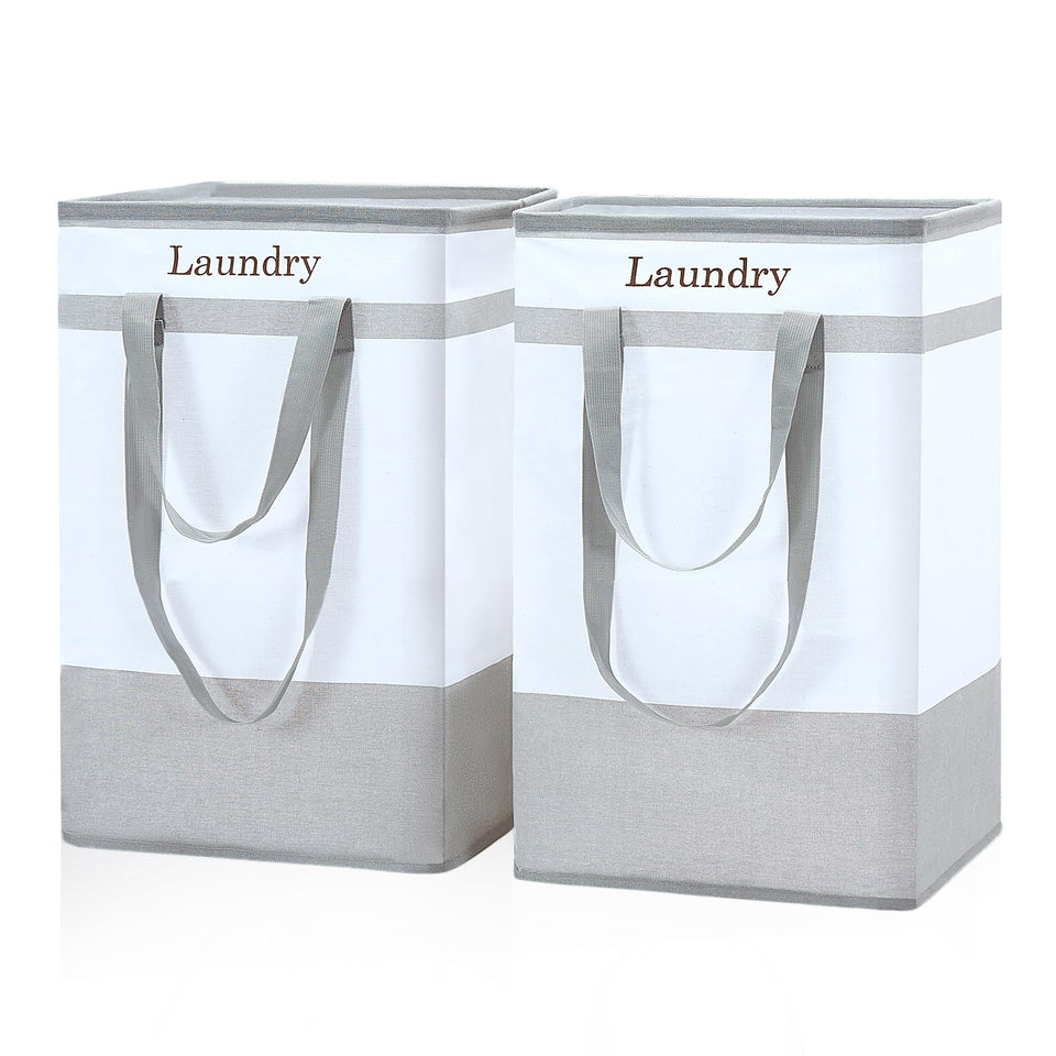 FairyHaus 78L side view shows a spacious, easy-to-carry laundry basket for large loads.