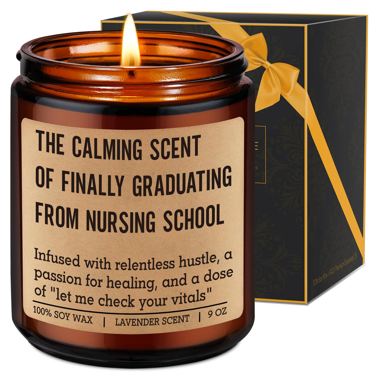 Fairy's Gift Candle label with nursing graduation message, ideal for celebratory moments.