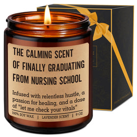 Fairy's Gift Candle label with nursing graduation message, ideal for celebratory moments.
