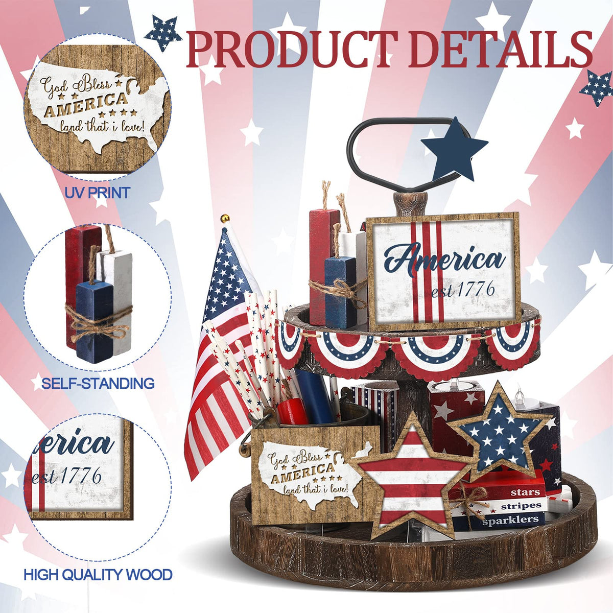 FairySandy America map decor, educational and decorative for patriotic displays.