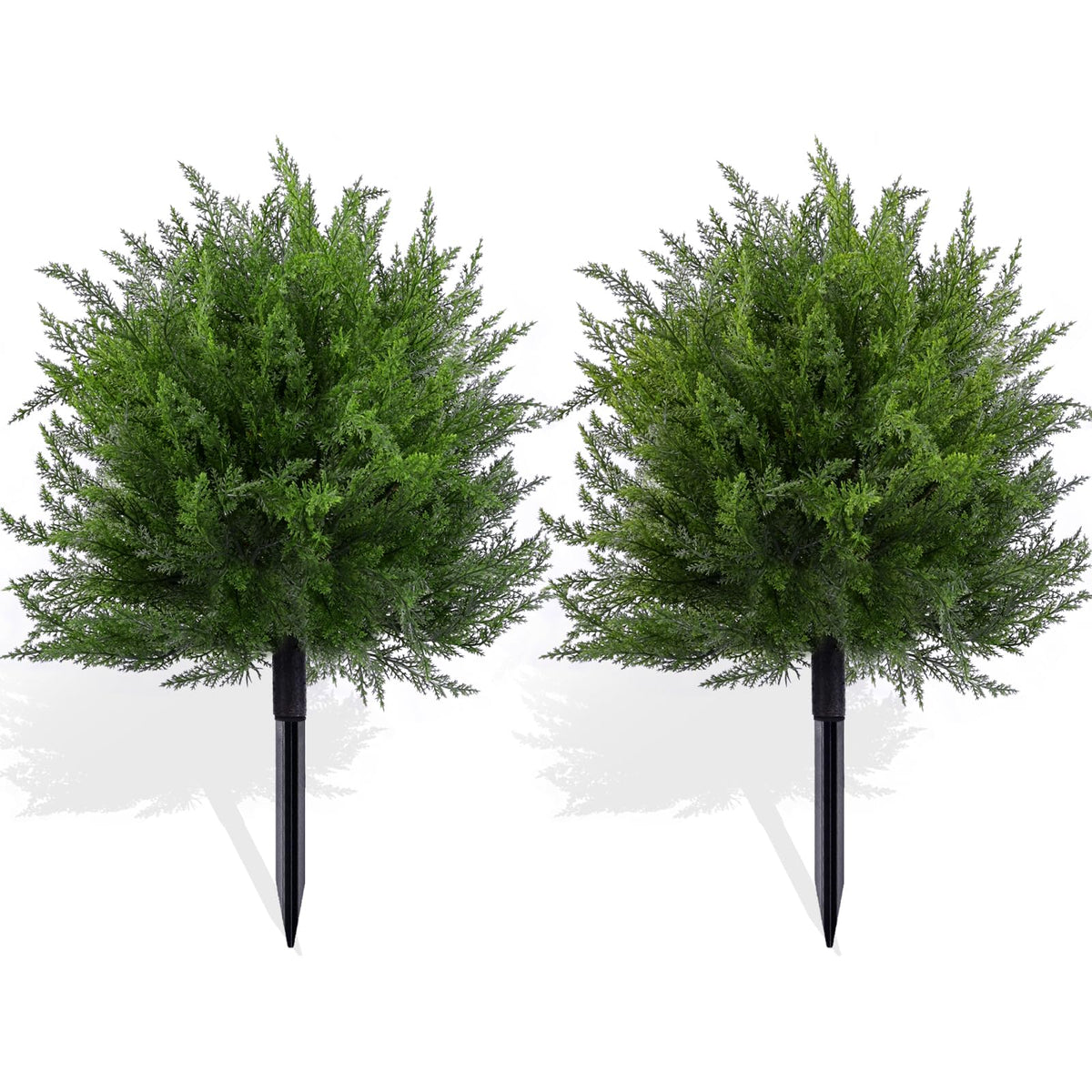 FAJUNZH artificial topiary cedar ball outdoor with lifelike leaves for year-round curb appeal.