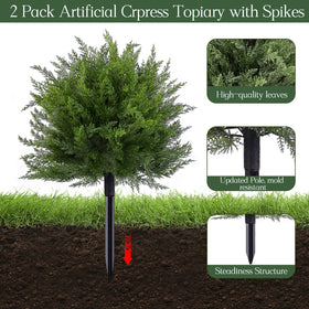 FAJUNZH topiary with spike installation ideal for easy outdoor planter setup.