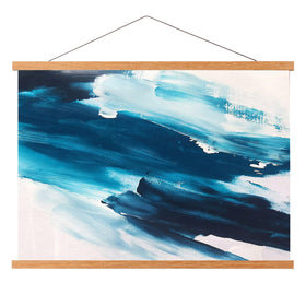 FALAMON magnetic poster hanger frame front view in teak wood for clean display