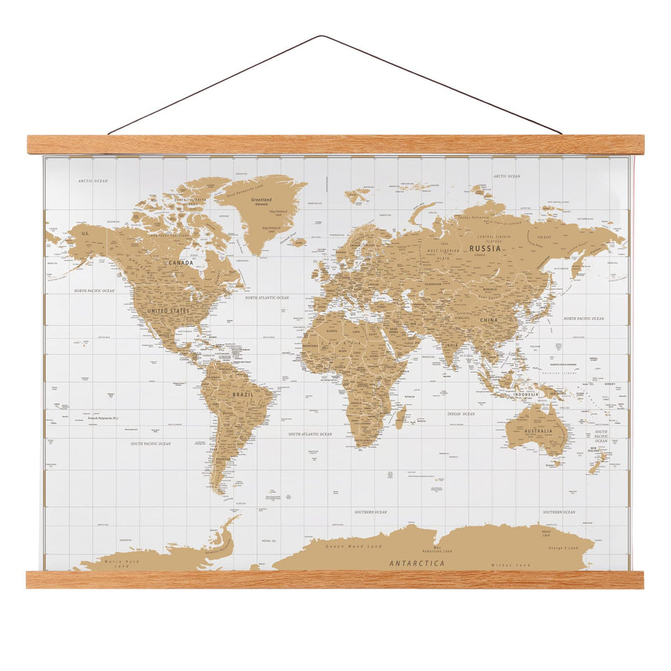 FALAMON magnetic poster hanger in teak wood securely holds posters.