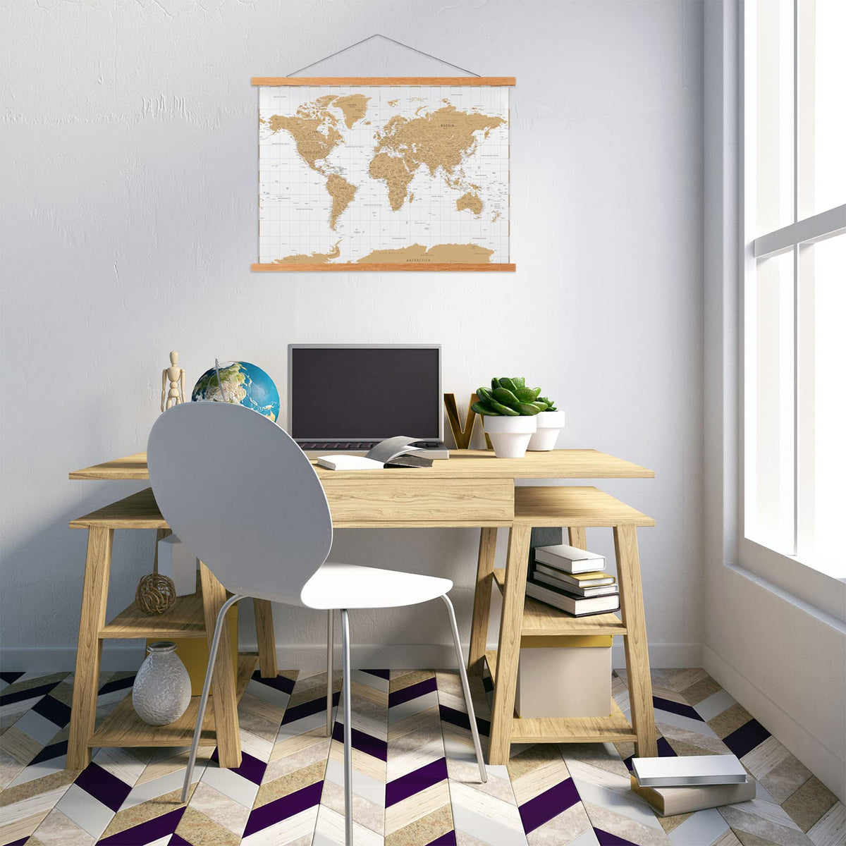 Slim, secure poster display without thick mats or tapes.