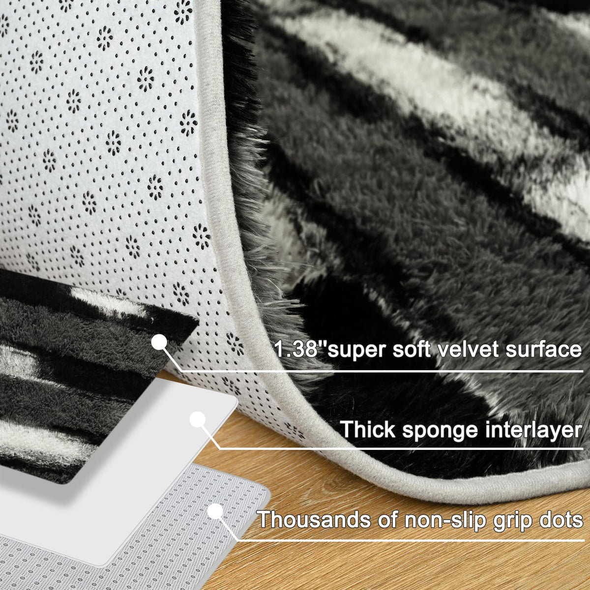 FALARK fluffy area rug easy clean and low maintenance care