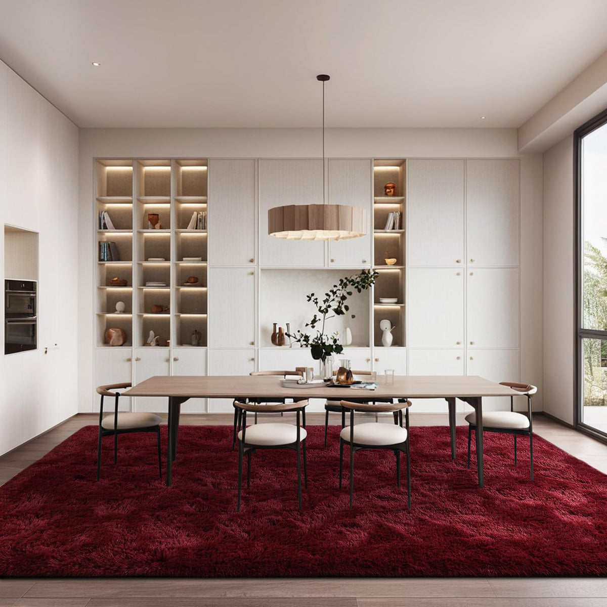 FALARK burgundy rug washable care makes cleaning quick and simple
