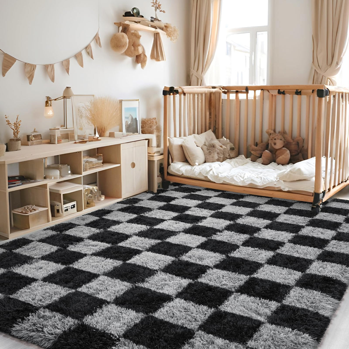 FALARK rug non-slip bottom prevents sliding for safer playtime.