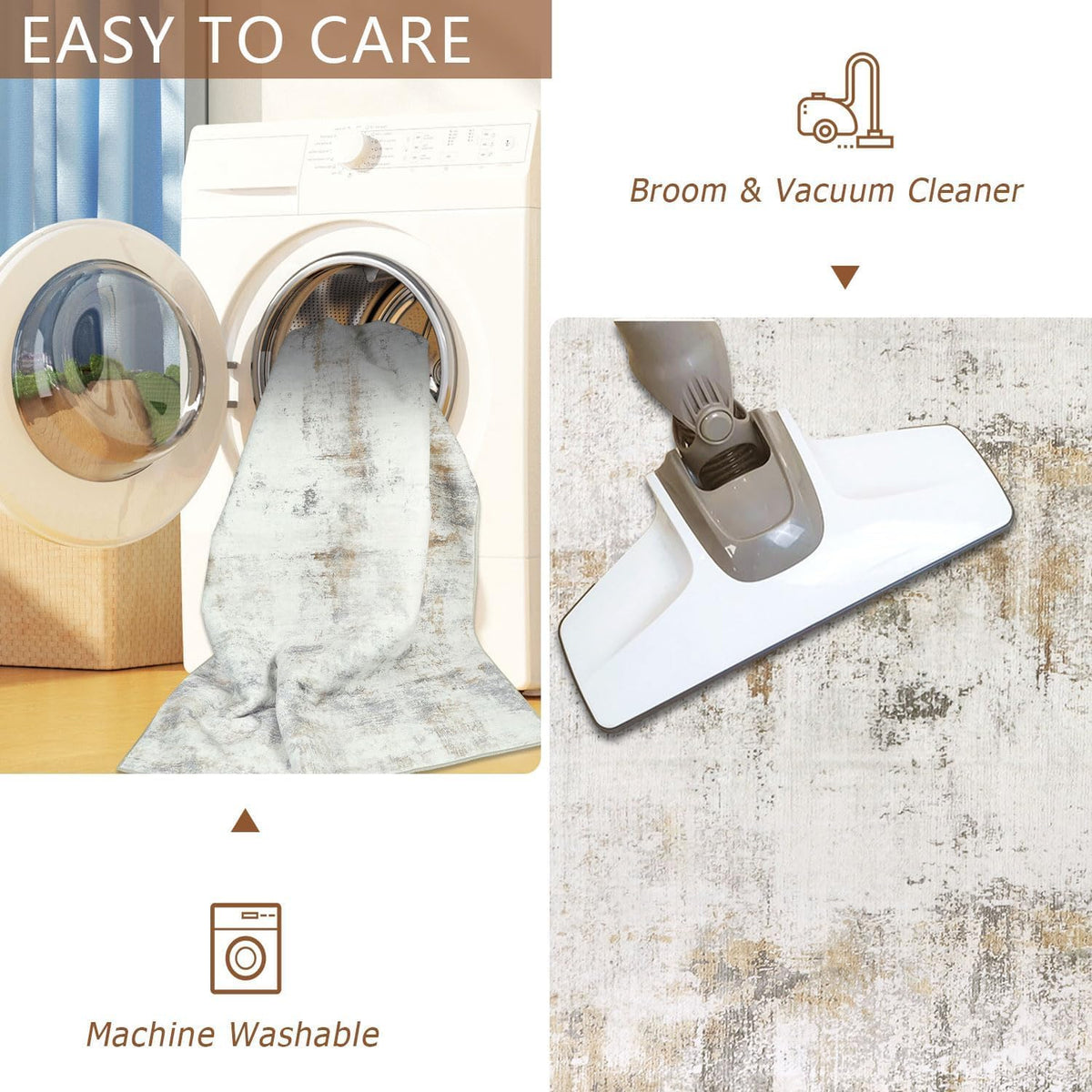 famibay non-slip rubber-backed area rug for safer setup