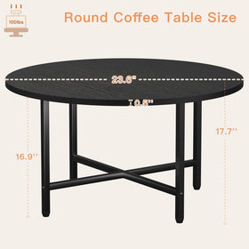 FAMIDGE round coffee table easy assembly with included tools.