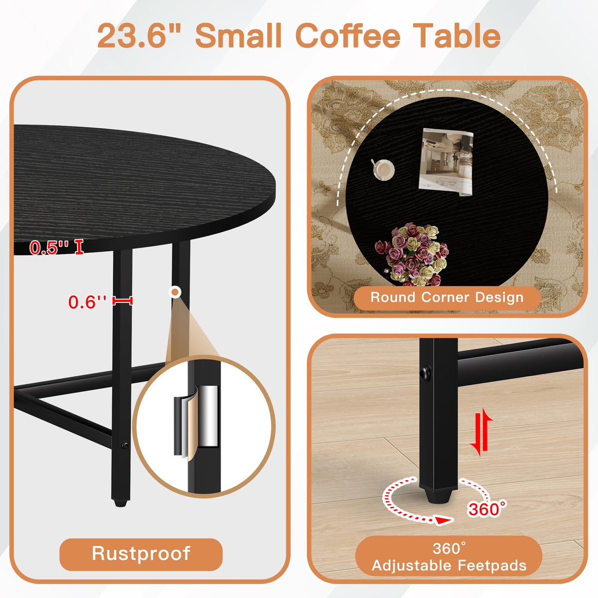 FAMIDGE round coffee table with FSC-certified wood for sustainable design.