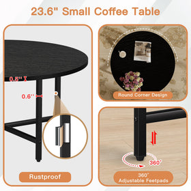 FAMIDGE round coffee table with FSC-certified wood for sustainable design.