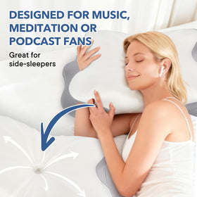 FAMKCY sleeping setup demonstrates back and side sleeping comfort