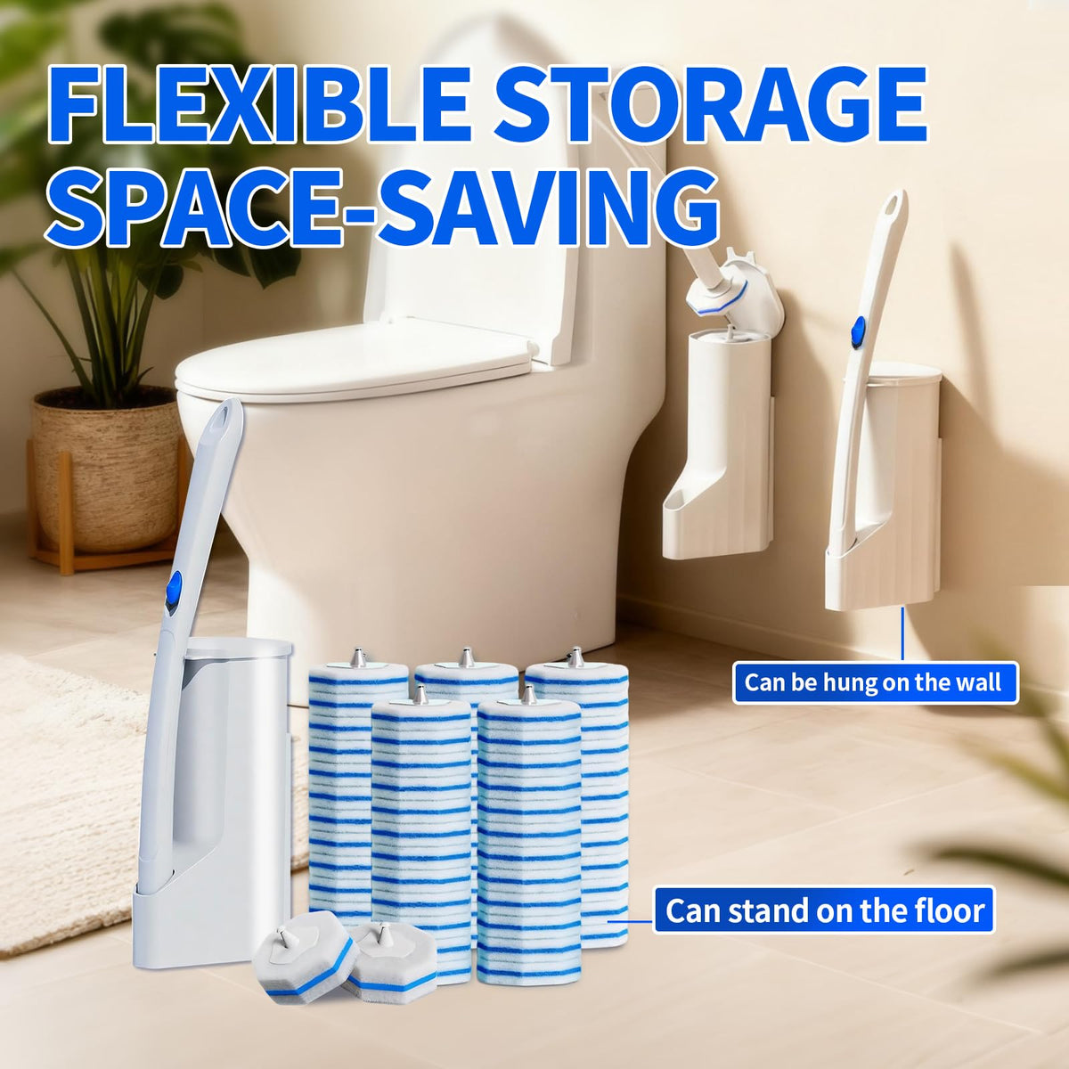 FAMYLI 16.5-inch rod extends reach for thorough cleaning.