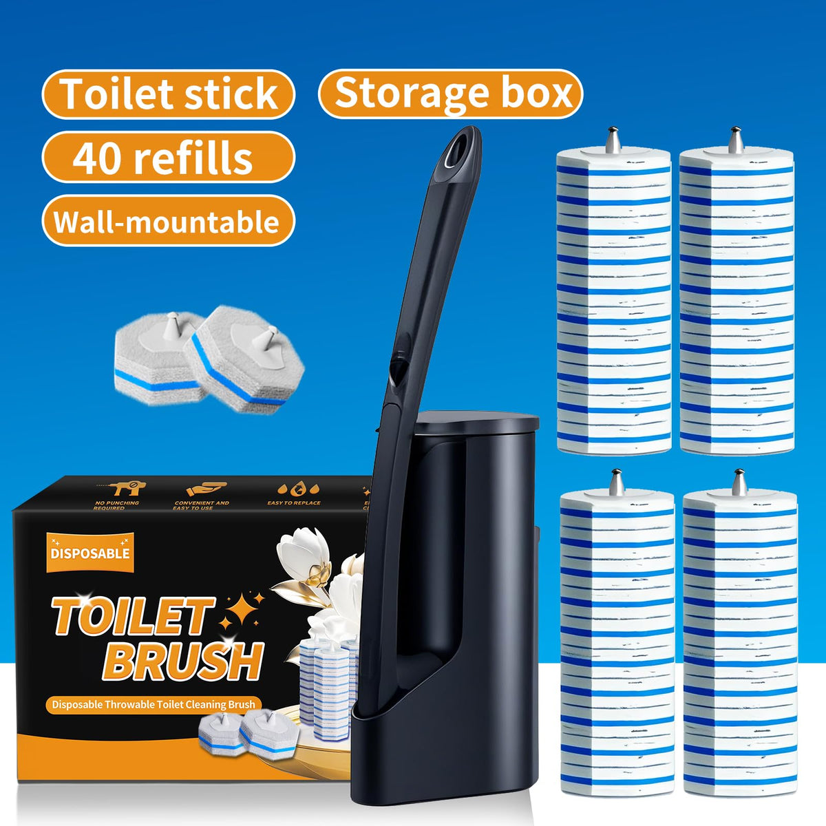 FAMYLI bathroom cleaning set in action for quick, thorough maintenance.