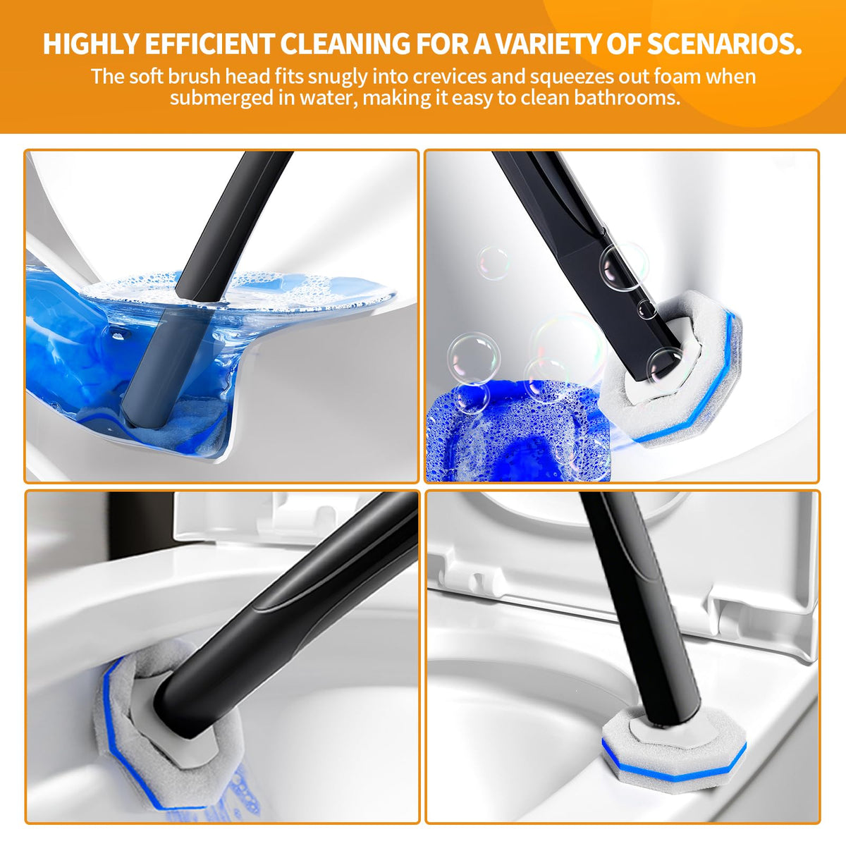 FAMYLI buckle connection ensures the sponge head stays firmly in place.