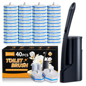 FAMYLI disposable toilet brush extended handle for deeper reach.