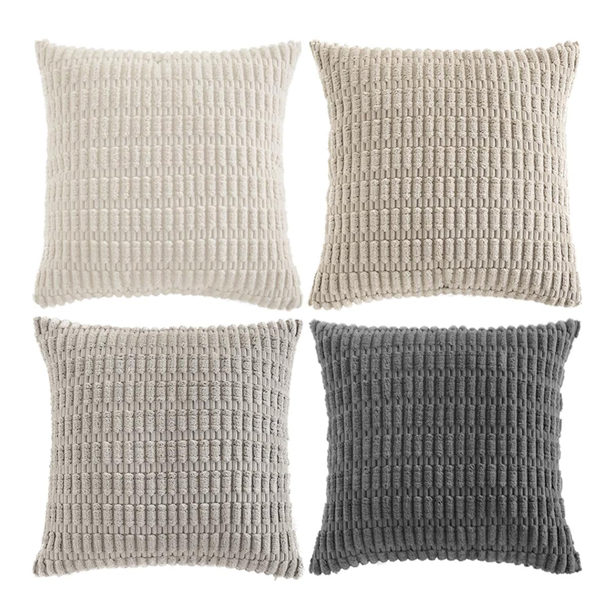 Fancy Homi grey striped pillow cover suitable for sofa and bed setups.