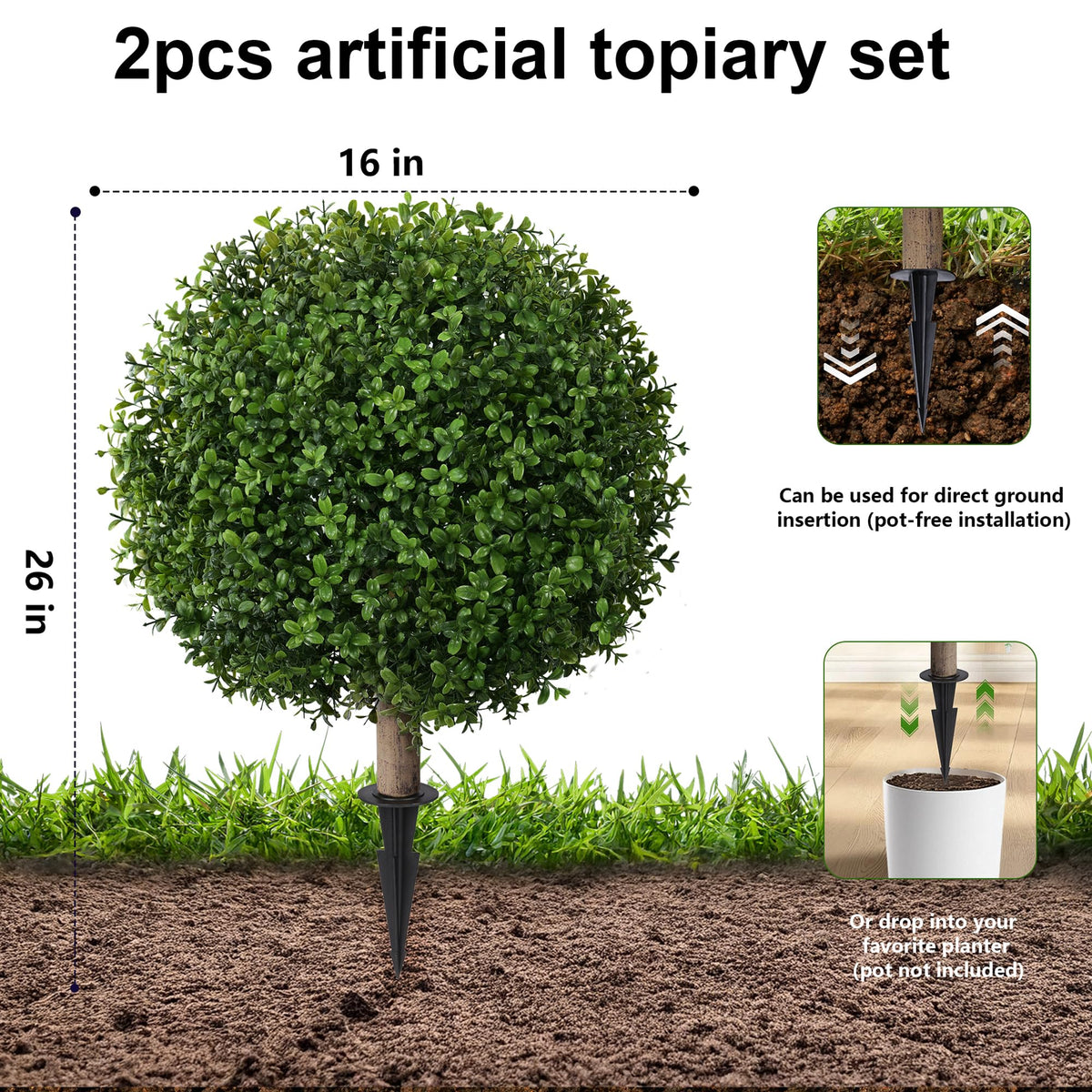 FancyPlus artificial boxwood topiary ball green boxwood delivers classic formal elegance.