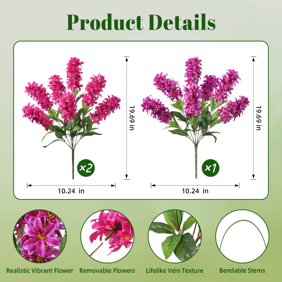 FancyPlus artificial delphinium outdoor flowers enhance patios with fade resistant, maintenance free bloom