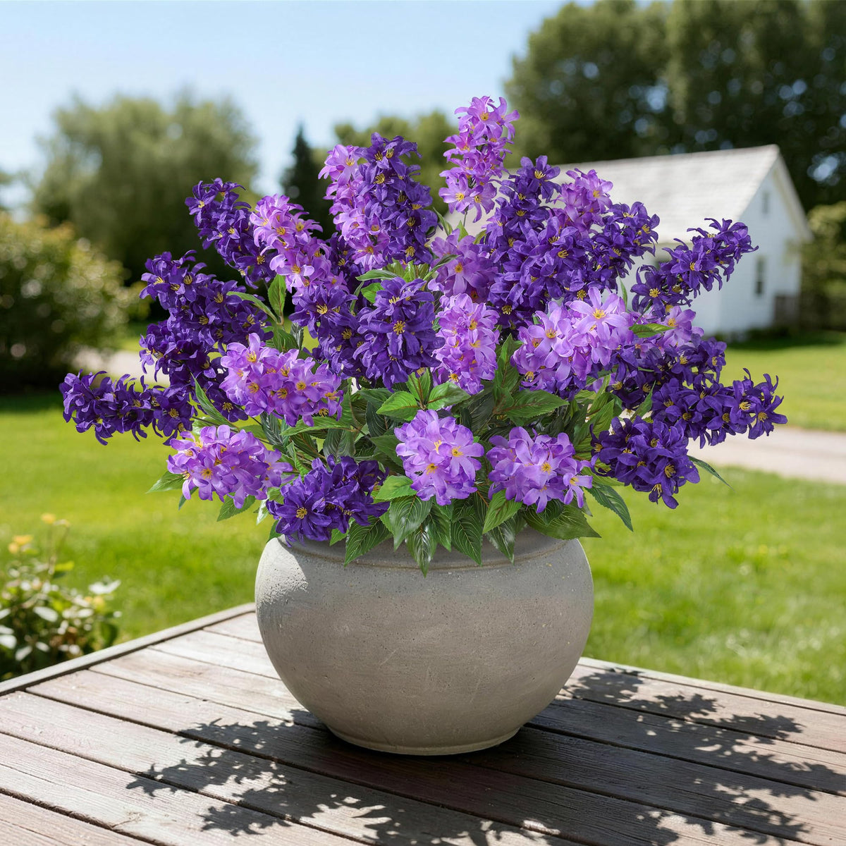 FancyPlus artificial hyacinth stems with flexible wire for shaping.