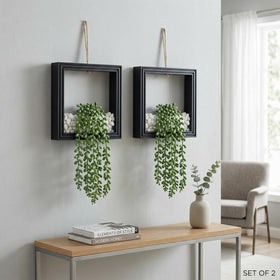 FancyPlus black wooden frame decor enhances indoor and sheltered outdoor spaces.
