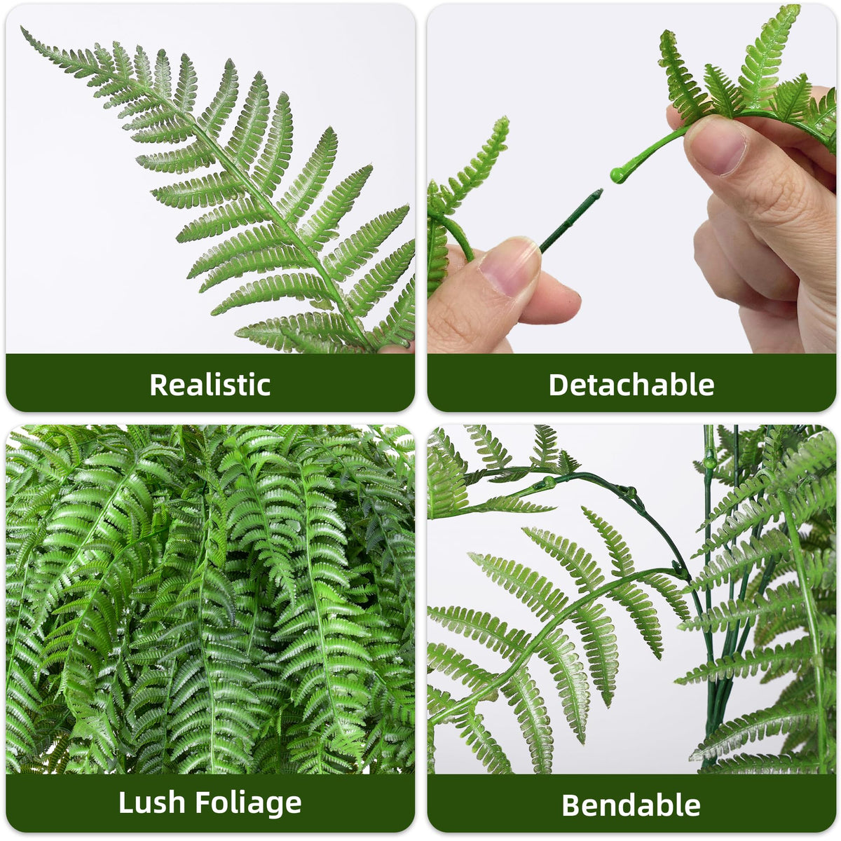 FancyPlus five-branch fern set offers natural cascading look for porch or balcony