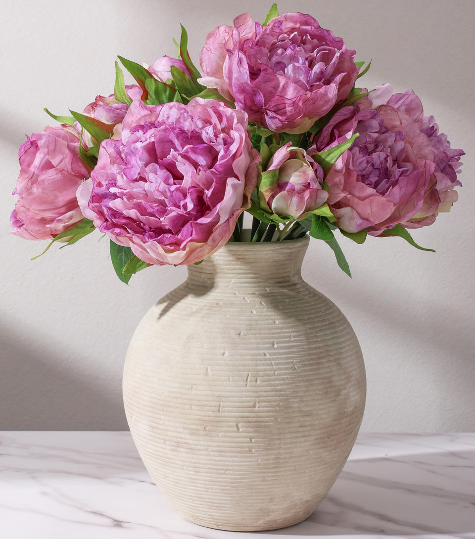 FancyPlus ceramic flower vase with 7.4 inch height and elegant matte finish for floral displays.
