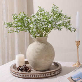 FancyPlus ceramic vase has waterproof, non-slip base for stable placement.