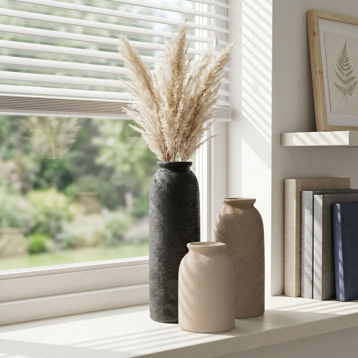 FancyPlus Ceramic Vase Set of 3 three vases displayed together.
