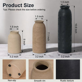 FancyPlus Ceramic Vase Set of 3 medium vase adds balanced height.