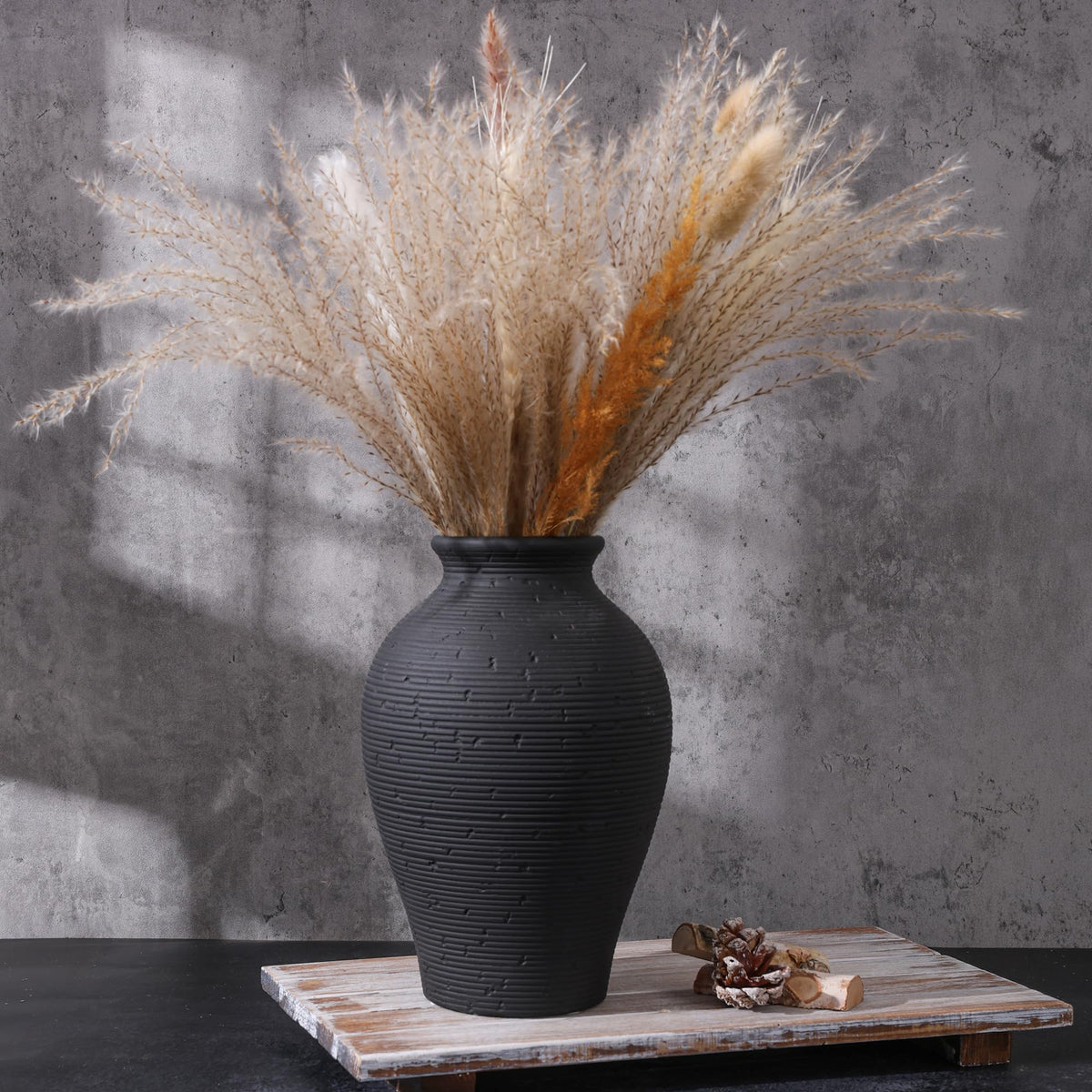 FancyPlus handcrafted ceramic vase with matte frost finish enhances rustic charm.