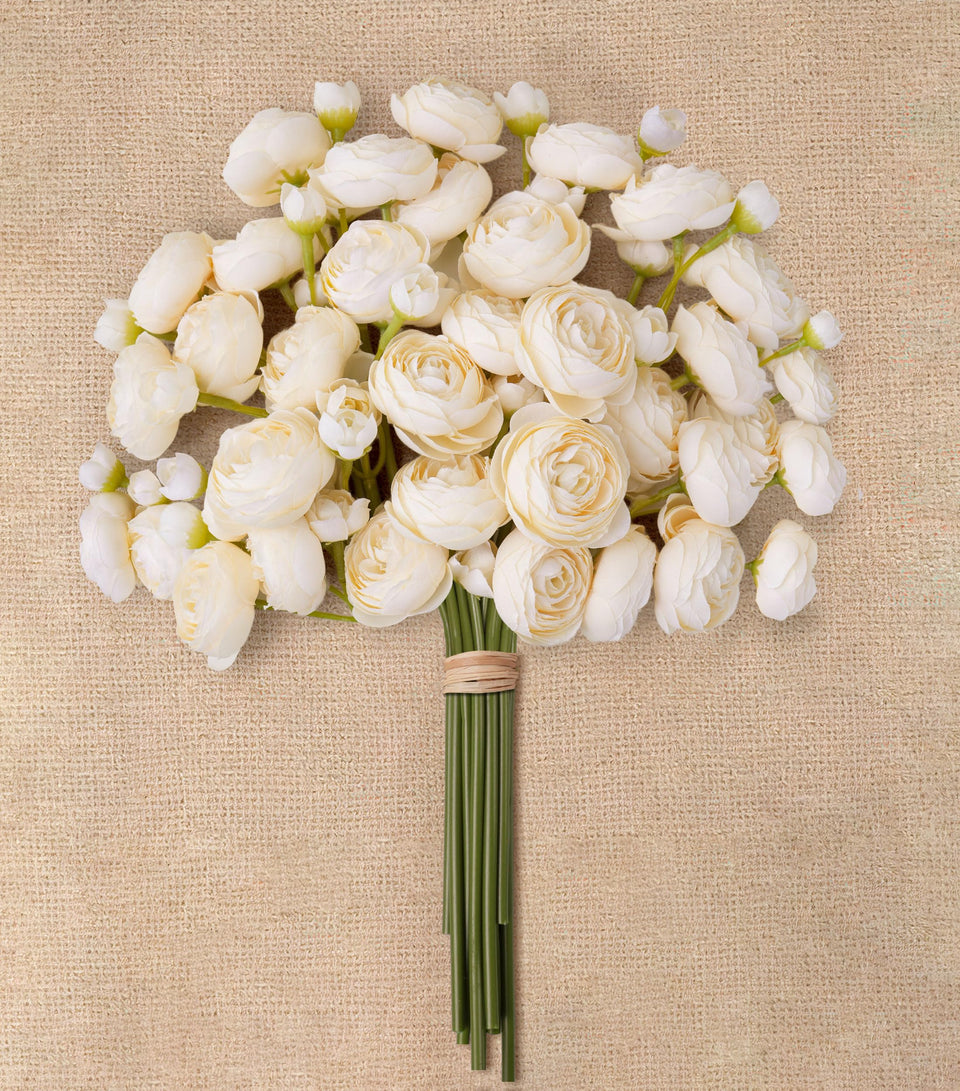 FancyPlus ranunculus artificial flowers 18-stem bundle ideal for elegant displays.