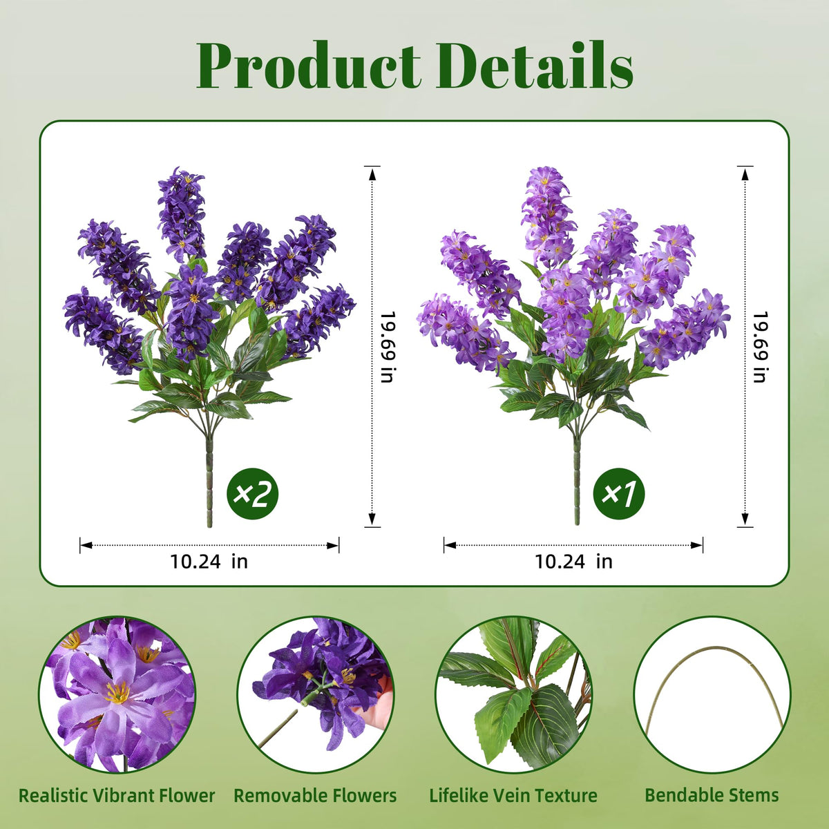 FancyPlus silk delphinium outdoor flowers add lasting color to porches.