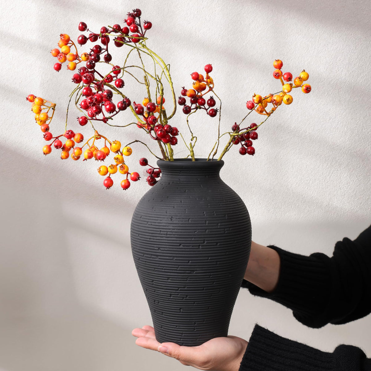 FancyPlus vase blends into bedroom and office decor with timeless rustic elegance.