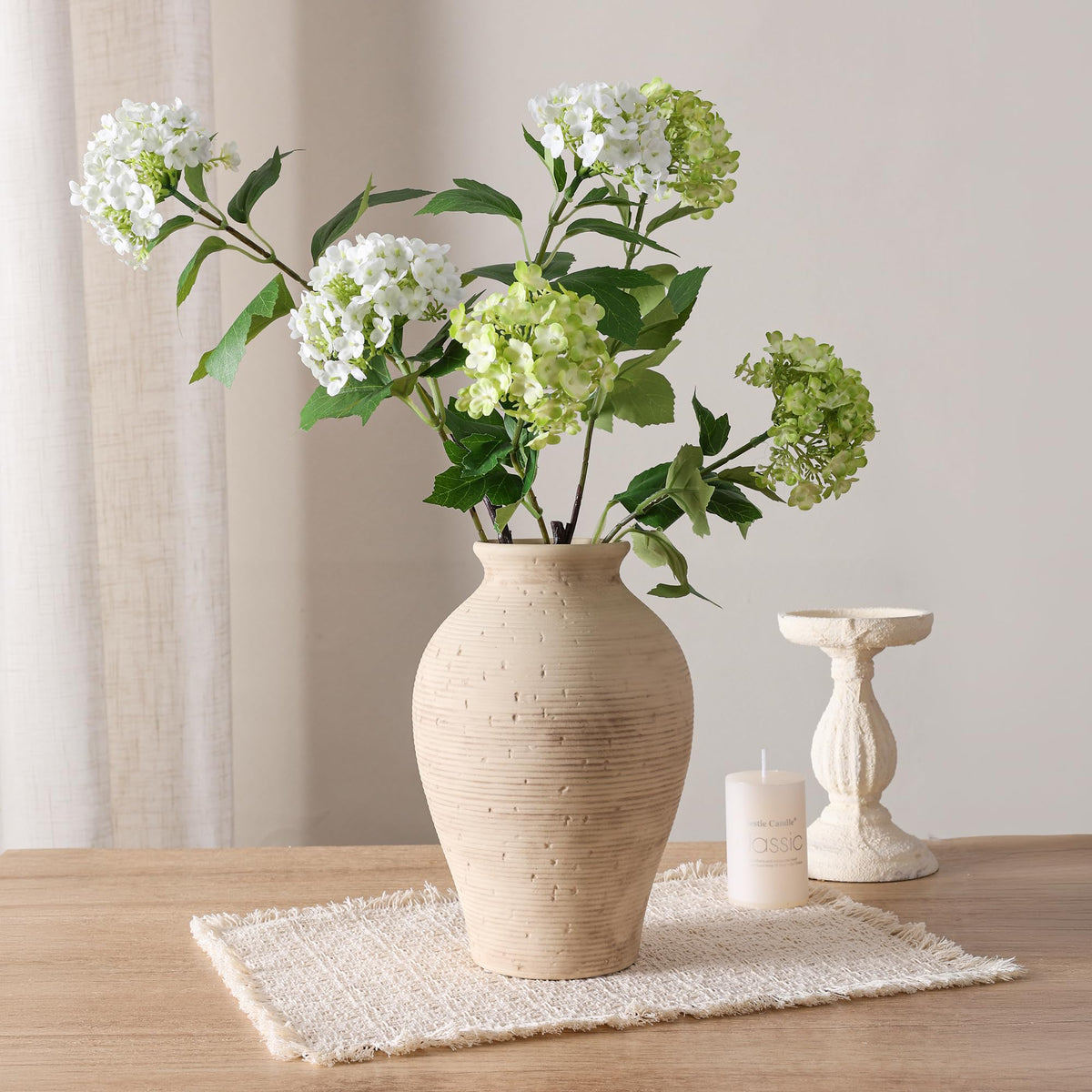 FancyPlus vintage vase with pampas grass styling for rustic decor