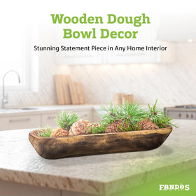 FANDOS wooden dough bowl in entryway for keys and pockets