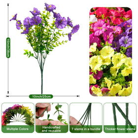 Fanfantoey silk morning glory blooms add realistic planter decor.