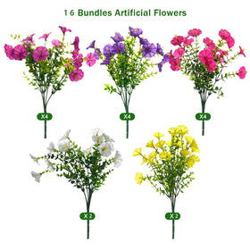 Fanfantoey UV-resistant artificial flowers maintain color outdoors.