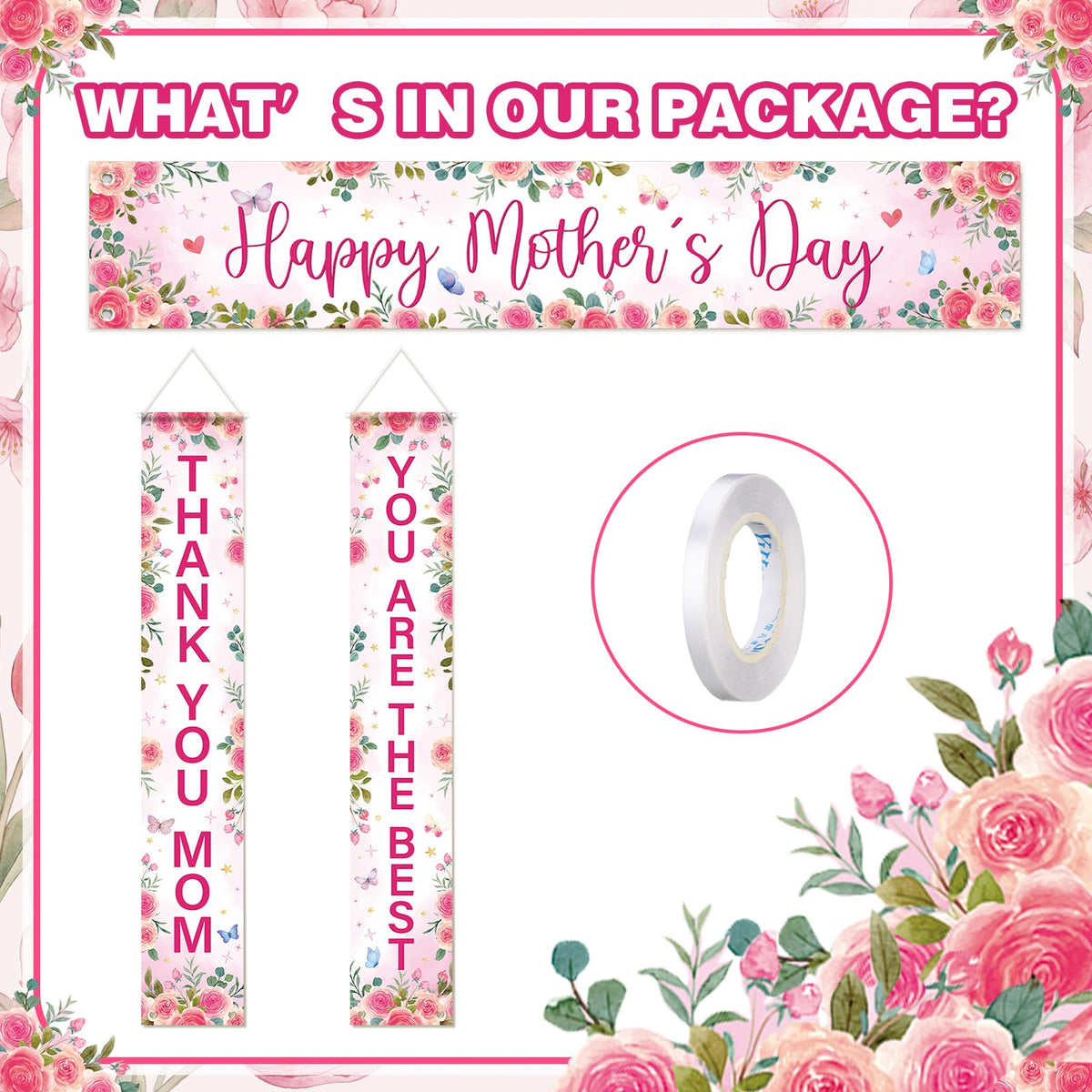 Fanfanwin banner with pink background and butterflies