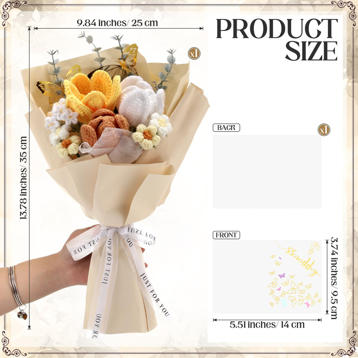 Fanfanwin crochet bouquet featuring yellow daisies offers a vibrant gift idea.