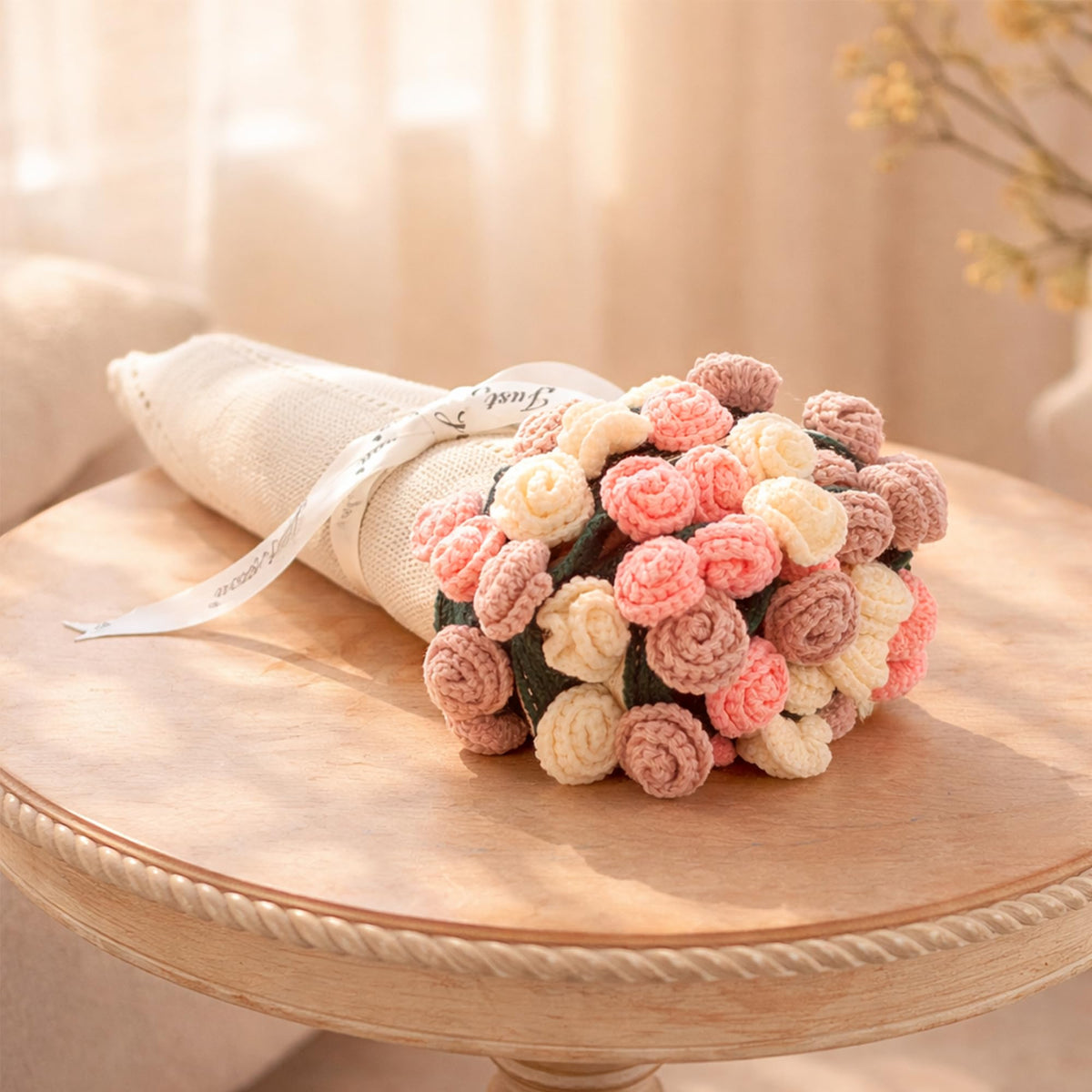 FantasDeck ceramic mug with Bloomie blanket bouquet for comforting tea breaks