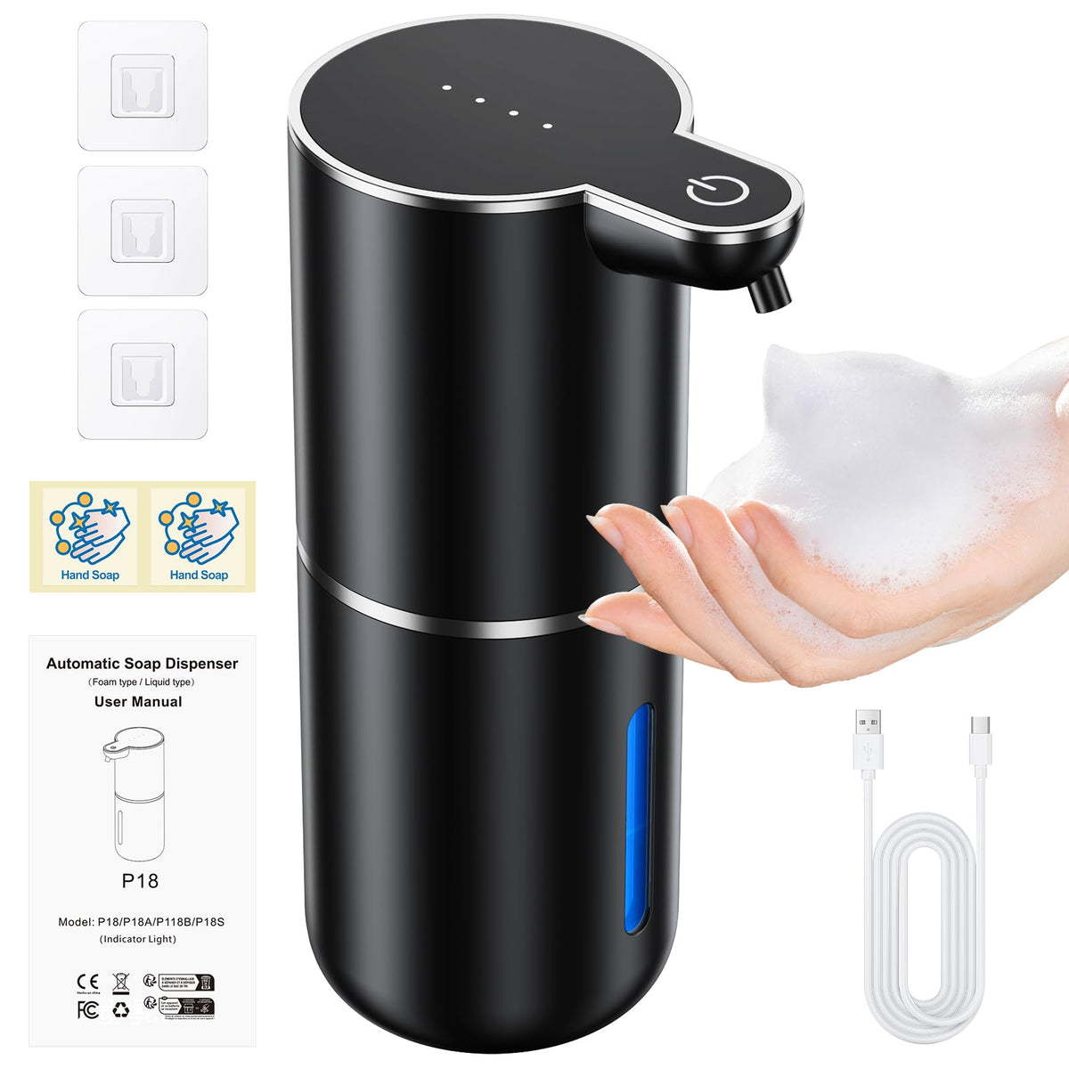 Fantictas foam dispensing action showing rich foam from one press