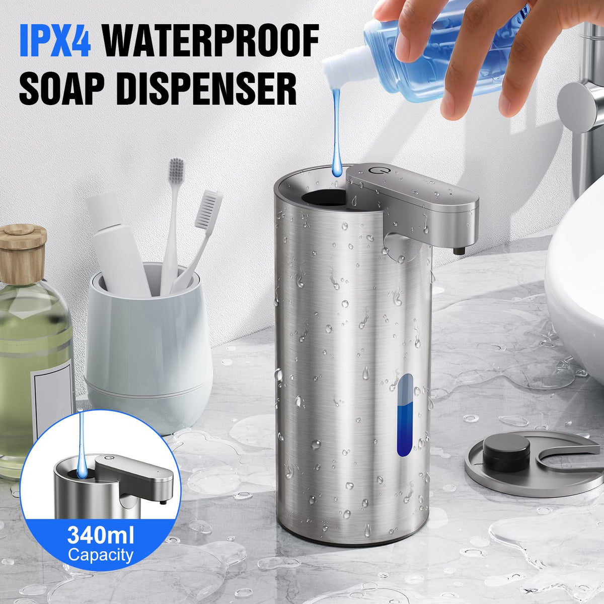 Fantictas IPX4 waterproof rating ideal for wet environments.