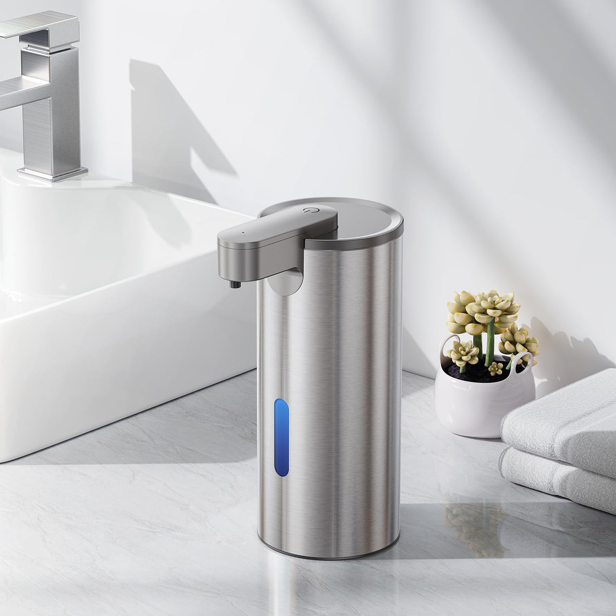 Fantictas kitchen or bathroom setup demonstrates convenient hands-free use.