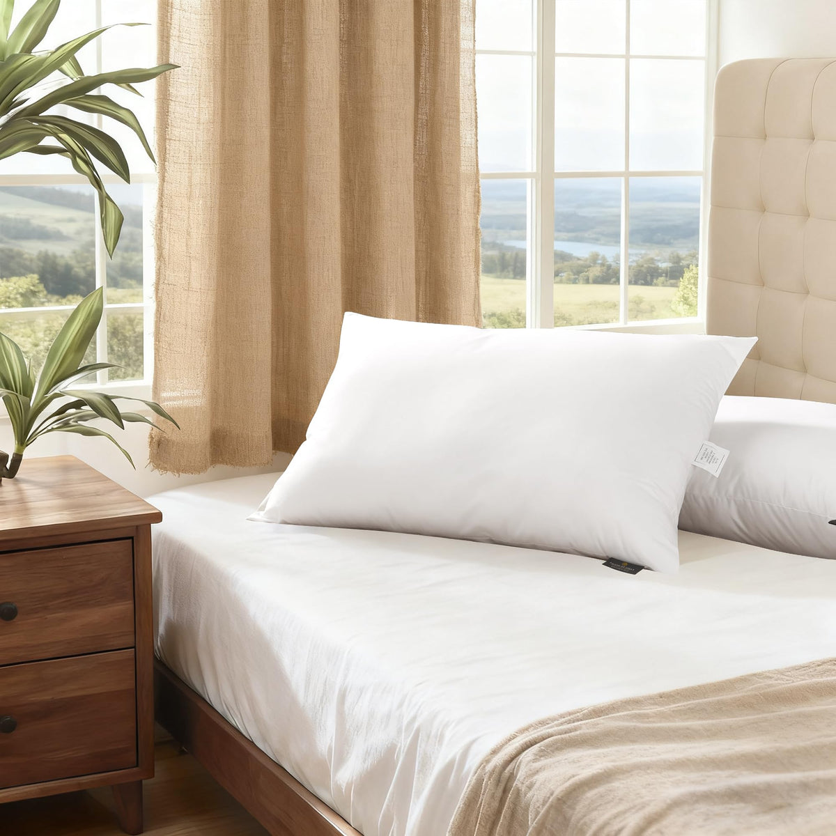 Farm To Home bed scene shows hotel-inspired comfort for home sleep.