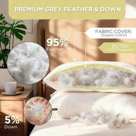 Farm To Home king-size pillow 20x36 offers ample loft for spacious sleep.