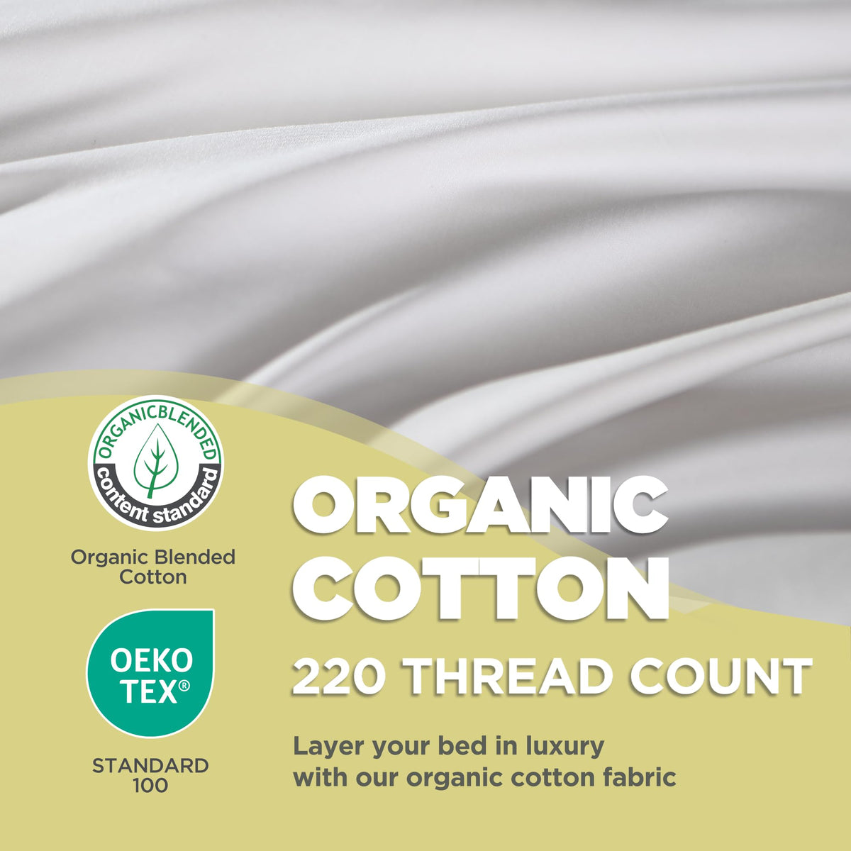 Farm To Home organic cotton cover close-up highlighting soft, skin-friendly weave.