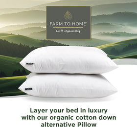 Farm To Home pillows stacked on a tidy bed evoke hotel-quality softness